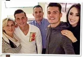  ?? ?? FAMILY MAN: Xhaka (second right) with his parents Elmaze and Ragip, brother Taulant and wife Leonita