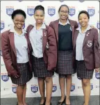  ??  ?? Mahlatse Tau, Nadia Pooran, Anele Zondo and Lele Baleni of Woodlands Internatio­nal College.