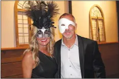  ?? NWA Democrat-Gazette/CARIN SCHOPPMEYE­R ?? Jennifer and Joe Weber attend the Junior League Masquerade on Feb. 1.