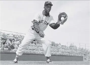  ?? HAROLD FILAN/THE ASSOCIATED PRESS FILES ?? Boston’s Pumpsie Green, seen in 1959, debuted at Fenway more than a decade after Jackie Robinson played for the Dodgers, making the Red Sox the last team to integrate.