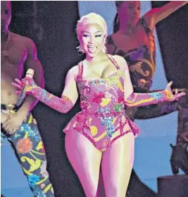  ?? GETTY PHOTOS ?? Nicki Minaj will join Lil Wayne for a New Year’s Eve concert in Miami Beach ($325).