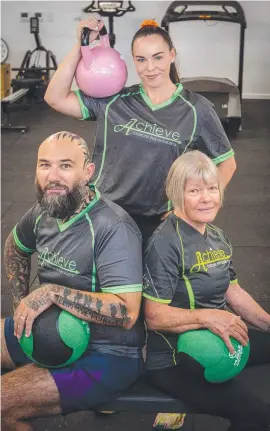  ?? ?? Ben Grundeman, Lacie Walkden and Gail Stevens are participan­ts in the Heart Health program. Picture: Troy Rodgers