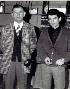  ??  ?? FATHER AND SON: Adam Whiston (right) pictured with his dad Adam Sr, as profession­als at Dun Laoghaire GC