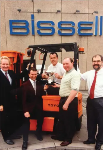  ??  ?? The Bissell forklift team were the best in the country in their day.