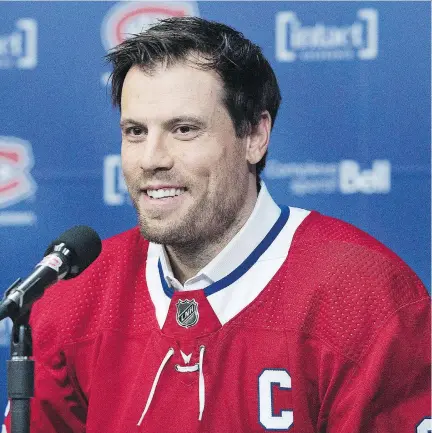  ?? GRAHAM HUGHES/THE CANADIAN PRESS ?? The Montreal Canadiens named 33-year-old defenceman Shea Weber the 30th captain in franchise history.