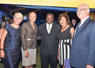  ??  ?? From left: Ambassador Malgorzata Wasilewska, head of the Delegation of the European Union to Jamaica; Fayval Williams, minister without portfolio in the Ministry of Finance and the Public Service; Robert Montague, minister of transport and mining;...