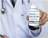  ??  ?? Popular New Pill for Men: ProstaGorx’s ™ active ingredient­s interfere with the hormone tied to prostate growth.