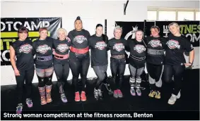  ??  ?? Strong woman competitio­n at the fitness rooms, Benton