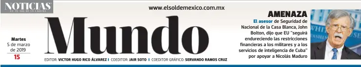  ??  ?? Martes EDITOR: VICTOR HUGO RICO ÁLVAREZ COEDITOR: JAIR SOTO COEDITOR GRáFICO: SERVANDO RAMOS CRUZ El asesor