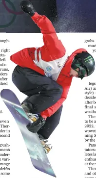  ?? PHOTOS BY WEI XIAOHAO / CHINA DAILY AND CUI JUN / FOR CHINA DAILY ?? An elite field produced a feast of freeski and snowboard action in the final of the Big Air World Cup event in Beijing on Dec 2.