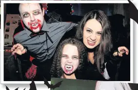  ??  ?? Blood thirsty Vampires Ross McCulloch, Hollie McCulloch ( 5) and Megan Timmins