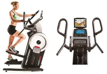  ??  ?? The cardio hIIT Trainer is a unique hybrid combining the benefits of a stepper and elliptical.