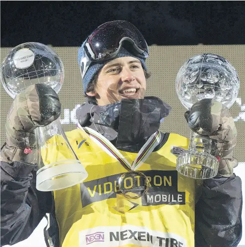  ?? JACQUES BOISSINOT / THE CANADIAN PRESS ?? Canadian snowboardi­ng star Mark McMorris is in a Vancouver hospital after suffering massive injuries in a backcountr­y snowboardi­ng accident near Whistler, B.C. on Saturday.