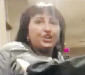  ??  ?? Kelly Pocha, the woman caught on camera making racist comments to a table of men at a Lethbridge Denny’s, has been fired from her job.