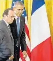  ?? ANDREW HARNIK/ASSOCIATED PRESS ?? Presidents Barack Obama and Francois Hollande of France exit a D.C. news conference Tuesday.