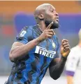  ?? REUTERS ?? Inter Milan’s Romelu Lukaku reacts after scoring their third goal.