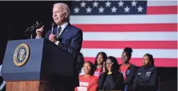  ?? EVAN VUCCI/AP ?? A debate about presidenti­al power will linger below the surface as the Supreme Court picks through President Joe Biden’s student debt plan.