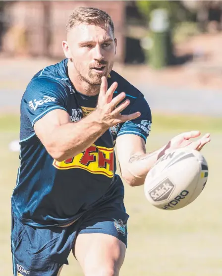  ?? Picture: GOLD COAST TITANS ?? Bryce Cartwright completed his first Titans training session yesterday since switching from Penrith.