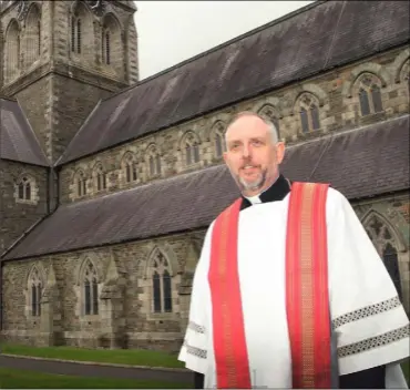  ??  ?? Fr. Odhran Furlong outside St. Aidan’s Cathedral in Enniscorth­y.