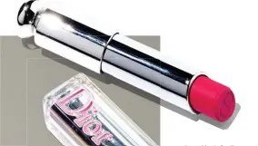  ??  ?? Dior Addict Stellar Shine lipstick in Be Dior, $56, DIOR, davidjones.com