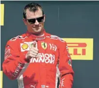  ?? AP ?? Kimi Raikkonen reacciona antes de ser premiado como el ganador del Gran Premio de Austin en el Campeonato Mundial de la Fórmula Uno.