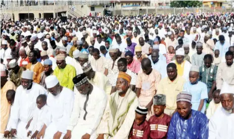  ?? ?? Muslim faithful during a recent Jumu’at service.