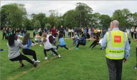  ??  ?? Four way tug o war at Gormanston College