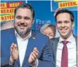  ?? FOTO: DPA ?? Für „das beste Bundesland der Welt“: FDP-Landespart­eichef Daniel Föst (links) und Spitzenkan­didat Martin Hagen.