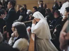  ?? Jay L. Clendenin Los Angeles Times ?? MARGARITA RICO, a nun with the Servants of Mary, attends the funeral Mass of Bishop David G. O’Connell at Cathedral of Our Lady of the Angels.