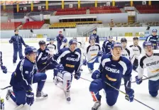  ?? Korea Times photo by Shin Sang-soon ?? Men’s ice hockey team finished second in the 2017 Internatio­nal Ice Hockey Federation Championsh­ip Division I Group A in Kiev, Ukraine, in April and will play in the top division next year for the first time.