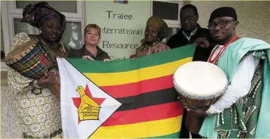  ?? Photo by Domnick Walsh ?? Adebimpe Obadina, Gillian Wharton-Slattery, Theresa Elumelu, Michael Musoke and Jeb Okeorfor launching African Day at Tralee Internatio­nal Resource Centre.