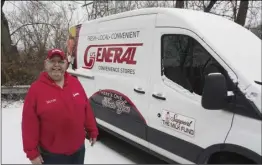  ?? Photo by Joseph B. Nadeau ?? The 2021 Milk Fund Drive is winding down but Norm”the Milk Man” Messier, a part-time delivery driver for Li’l General Convenienc­e stores, will be keeping the local charity in people’s minds during the coming months thanks to a sign on his delivery truck.