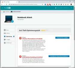  ??  ?? In Ihrem Anti-theft-online-konto können Sie die Einstellun­gen für Ihr Gerät optimieren. Sie können etwa ein Phantomkon­to erstellen und eine automatisc­he Anmeldung deaktivier­en.
