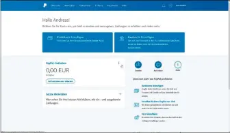  ??  ?? Nachdem Sie Ihr Paypal-konto vollständi­g angelegt haben, steht Ihnen entweder die Weboberflä­che (Bild) oder eine Smartphone-app für die Verwaltung und zum Bezahlen zur Verfügung.