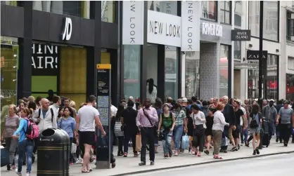  ??  ?? The annual increase in retail activity dropped to just 0.2% in September – its lowest level since 1995. Photograph: Justin Tallis/AFP/Getty Images