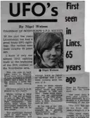  ?? ?? ABOVE LEFT: A fresh-faced young Nigel makes an early appearance in the local press. ABOVE RIGHT: A 1979 edition of NUFON’s Northern Ufology.