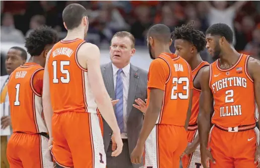  ?? JONATHAN DANIEL/GETTY IMAGES ?? Coach Brad Underwood says his buoyant Illini are going to have to tune out all the outside noise this upcoming season.