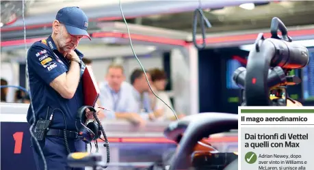  ?? (Getty Images) ?? Vincente
Adrian Newey, 65 anni, dal 2006 è direttore tecnico della Red Bull in Formula 1