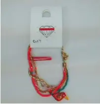  ??  ?? A CHILD’S BRACELET from a Castro store shows the type of jewelry containing dangerousl­y high levels of toxic heavy metals found being sold throughout the country.