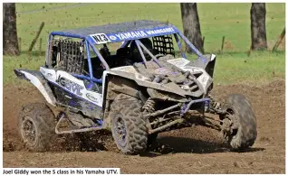  ??  ?? Joel Giddy won the S class in his Yamaha UTV.