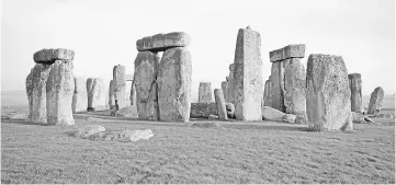  ??  ?? File photo shows a general view of the prehistori­c monument of Stonehenge, a world heritage site, near Amesbury in South West England. — AFP photo