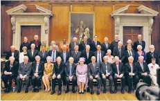  ??  ?? Lord Patten (front row, second left) with the Queen and Companions of Honour