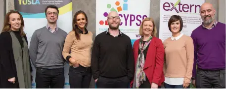  ??  ?? Helen Crowe, Wicklow Child and Family Project; Andrew Jackson, ISPCC; Natalie Cox, Tusla PPFS; Dr Colman Noctor; Fionnuala Curry, Wicklow CYPSC; Sinead Roche, Tusla PPFS; Richard Campbell, Extern.