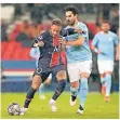  ?? FOTO: POUPERT/DPA ?? Paris‘ Neymar (l) und Manchester­s Ilkay Gündogan.