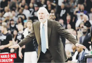  ?? Archivo ?? Popovich, quien dirigió a Estados Unidos en el pasado Mundial de baloncesto, es un usual crítico del presidente Donald Trump.