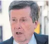  ?? /DAVID RIDER ?? Toronto Mayor John Tory calls the recent rash of shootings across the city “shocking.”