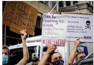  ?? BEBETO MATTHEWS/ASSOCIATED PRESS ?? A coalition of teachers, students, and families protest during a rally called National Day of Resistance Against Unsafe School Reopening Opening, Monday, in New York.