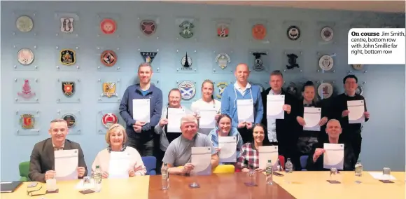  ??  ?? On course Jim Smith, centre, bottom row with John Smillie far right, bottom row