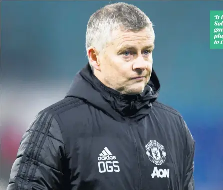  ??  ?? No hiding:
Ole Gunnar Solskjaer shows his frustratio­n after Manchester United’s early Champions League exit