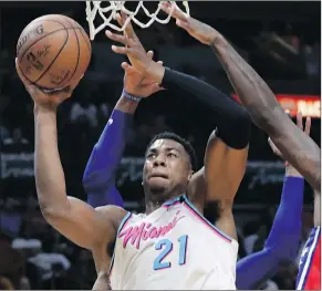  ?? AP PHOTO ?? Miami Heat’s Hassan Whiteside took exception to being benched down the stretch against the Brooklyn Nets last week.